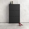 Schuhschrank mit drei Türen mit doppelter Tiefe, Farbe schwarz, 70,3 x 123,6 x 24,05 cm Bild 2