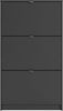 Schuhschrank mit drei Türen mit doppelter Tiefe, Farbe schwarz, 70,3 x 123,6 x 24,05 cm Bild 4