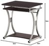 BAKAJI Schreibtisch mit ausziehbarem Tastaturständer und Ablage für den Arbeitsplatz, Computer, aus Metall und MDF-Holz, Einrichtung, Zuhause, Büro, Kinderzimmer, modernes Design, kompakt, Farbe Braun Bild 2