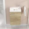 Baikal Badezimmermöbel, Aufbewahrung für Badezimmer oder jeden Raum, Melamin, 16 mm, Beistellschrank, ideal für Toiletten oder kleine Badezimmer, Natur, 40 cm Bild 2