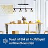 näve Pendelleuchte Fumoso, ohne Leuchtmittel, Leuchtmittel wechselbar, 4er Pendelbalkenleuchte,excl. 4x E14 max. 40 W,Glas: dunkel getönt Bild 5