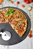 Pizzateller Set ø36cm aus Schiefer mit Pizzaschneider Pizzaschneidebrett Pizzabrett Bild 3