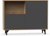 MUEBLES PITARCH Anori Sideboard für Wohnzimmer, Esszimmer, mit Beinen, Farbe: Eiche, Gold und Grau, 112 cm Bild 4