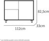 MUEBLES PITARCH Anori Sideboard für Wohnzimmer, Esszimmer, mit Beinen, Farbe: Eiche, Gold und Grau, 112 cm Bild 3