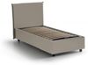 Talamo Italia - Einzelbett Christine, Bettkasten mit Kunstlederbezug, 100 % Made in Italy, Öffnung vorne, geeignet für Matratzen 90x200 cm, Taupe Bild 3