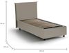 Talamo Italia - Einzelbett Christine, Bettkasten mit Kunstlederbezug, 100 % Made in Italy, Öffnung vorne, geeignet für Matratzen 90x200 cm, Taupe Bild 2
