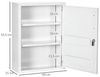 Kleankin Medizinschrank Apothekerschrank mit 3 Fächern 2 Schlüsseln (Erste Hilfe Schrank, 1-St, Medikamentenschrank) Stahl, Weiß, 40 x 15 x 53,5 cm Bild 3