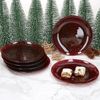 MamboCat Frühstücksteller 6x Suez Kuchenteller Ø21,2cm Glas Rot Glitzer Dessert Weihnachten Bild 2