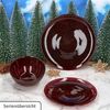 MamboCat Frühstücksteller 6x Suez Kuchenteller Ø21,2cm Glas Rot Glitzer Dessert Weihnachten Bild 5