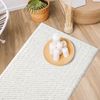 Teppich Läufer fürs Flur - 80x300cm - Hochflor - Boho - Pastell Creme - Einfarbig - Modern Raute Muster- Skandinavisch Flauschig Weich - Schlafzimmer Bild 3