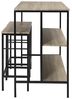 HOME DECO FACTORY Loka Tisch, 2 Hocker, Metall, Braun/Schwarz, 100 x 95 x 60 Bild 4