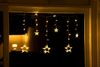 Spetebo Lichtervorhang LED Sternen Lichtervorhang warm weiß - 63 LED, 100 cm - Deko Lichterkette mit 63 LED für Innen Bild 2