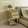 HOMCOM Nachttisch mit Schublade, Ablage, Griff (Nachtschrank, 2-St, Beistelltisch), für Schlafzimmer, Naturholz Bild 5