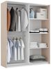 Muebles Pitarch | Schlafzimmerschrank 2 Schiebetüren Aluminiumprofil 2 Stangen, Weiß und Aurora Eiche, 200 x 150 x 62 cm (Höhe x Breite x Tiefe), Modern, Modell Onix Bild 4