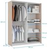 Muebles Pitarch | Schlafzimmerschrank 2 Schiebetüren Aluminiumprofil 2 Stangen, Weiß und Aurora Eiche, 200 x 150 x 62 cm (Höhe x Breite x Tiefe), Modern, Modell Onix Bild 3