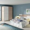 Muebles Pitarch | Schlafzimmerschrank 2 Schiebetüren Aluminiumprofil 2 Stangen, Weiß und Aurora Eiche, 200 x 150 x 62 cm (Höhe x Breite x Tiefe), Modern, Modell Onix Bild 2