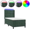 vidaXL Boxspringbett mit Matratze & LED Dunkelgrün 90x190 cm Samt 3139718 Bild 3