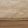 Paco Home Waschbarer Teppich Rund Wohnzimmer Kurzflor rutschfest Modern Flauschig Einfarbiges Muster, Grösse:120 cm Rund, Farbe:Beige 2 Bild 2