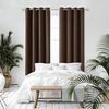 Deconovo Blickdichte Dicke Gardinen Vorhang Blickdicht Ösenvorhang Vorhänge Wohnzimmer gegen Kälte, 175x140 cm(HöhexBreite), Braun, 2er Set Bild 5