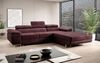 Designer Sofa Calvera mit Schlaf- und Klappfunktion Bordeaux Samt Rechts Bild 2