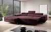 Designer Sofa Calvera mit Schlaf- und Klappfunktion Bordeaux Samt Rechts Bild 3