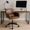 39F FURNITURE DREAM Drehstuhl mit Armlehnen – Höhenverstellbarer Bürostuhl aus Stoff/Lederoptik mit Rollen, 360° drehbar, ergonomischer Schreibtischstuhl für Home Office & Arbeitszimmer Bild 2