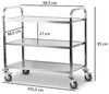 Mahlzeit Servierwagen Edelstahl Servierwagen mit 3 Etagen, 101,5 x 95 x 48,5 cm, Rollwagen Bild 3