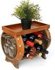 DanDiBo Weinregal Holz Weinfass Braun 33 cm 9064 Bar Flaschenregal Flaschenständer Klein Fass Holzfass mit Glashalter Bild 5