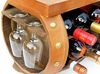 DanDiBo Weinregal Holz Weinfass Braun 33 cm 9064 Bar Flaschenregal Flaschenständer Klein Fass Holzfass mit Glashalter Bild 3