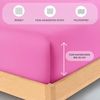 Buymax® Spannbettlaken 120x200 cm Baumwolle 100% Spannbetttuch Bettlaken Jersey, Matratzenhöhe bis 25 cm, Farbe Altrosa Bild 3