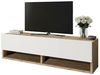 Dmora - Fernsehschrank Ananke, Ständer für Wohnzimmerfernseher, Niedriges Wohnzimmer-Sideboard, TV-Ständerbasis, 100x32h29 cm, Eiche und Weiß Bild 2