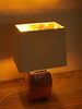 Tisch- oder Nachttischlampen - 38 cm - Gold - Keramik Lampensockel - Schirm Weiß Bild 2