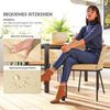 Outsunny Sitzgruppe mit Tisch, 4 Stühle, abnehmbar Sitzkissen, (wetterfest Balkonmöbel für 4 Personen, 5-tlg, 5-teiliges Polyrattan Gartenmöbel-Set), für Balkon, Garten, Naturholz+Khaki Bild 5