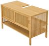 Waschbeckenunterschrank Hvaler 60x100x45cm Bambus [en. casa] Bild 4