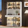 Odikalo Vitrine Schrank Glasschrank Tür 200cm hoch Multi Storage Bücherregal Sammlung Bild 2