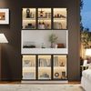 Odikalo Vitrine Schrank Glasschrank Tür 200cm hoch Multi Storage Bücherregal Sammlung Bild 4