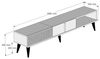 Dmora - Fernsehschrank Aquila, Ständer für Wohnzimmerfernseher, Niedriges Wohnzimmer-Sideboard, TV-Ständerbasis, 180x35h40 cm, Walnuss und Weiß Bild 3