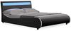 LED Polsterbett Valencia 180x200cm Schwarz mit weißer Kante [Corium] Bild 3