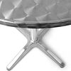 BAKAJI Tisch aus Aluminium für den Außenbereich, 60x70/0 cm, höhenverstellbar, Tischplatte aus Edelstahl, rund, für Bar, Haus, Garten, Restaurant, Silber (rund) Bild 5
