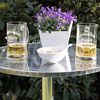BAKAJI Tisch aus Aluminium für den Außenbereich, 60x70/0 cm, höhenverstellbar, Tischplatte aus Edelstahl, rund, für Bar, Haus, Garten, Restaurant, Silber (rund) Bild 2
