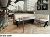 MEBLINI Eckbank für Esszimmer mit ausziehbarem Tisch - Küchenbank - Essecke - Sitzecke Küche - TONI - X-Beine 142x196x87cm Rechts - Creme Samt/B Weiß Hochgl. Bild 5