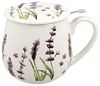 DUO FLORAL Fassbecher 430 ml CLASSIC LAVENDER mit Teesieb, New Bone China Porzellan Bild 2