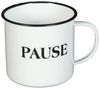 Emaille Tasse 51220 „Pause“ Becher emailliert 10 cm Kaffeebecher Kaffeetasse Teetasse Bild 1