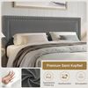 VECELO Polsterbett 140x200 cm Doppelbett Bettrahmen mit Höhenverstellbarem Kopfteil, Gepolstertes Bettgestell mit Lattenrost, Samtbezug, für Erwachsene & Jugendliche, Ohne Matratze, Grau Bild 3