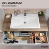 FACKELMANN STANFORD Waschbeckenunterschrank 110 cm breit, Weiß/Braun hell, mit Beckenausschnitt Bild 5