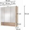 HELD MÖBEL Spiegelschrank Livorno 60 cm Wotaneiche Bild 3