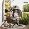 Outsunny Hängesessel Hängeschaukel mit Sitzkissen, Klappbarem Sitzkorb (Hängestuhl, 1-St, Schaukelstuhl), bis 120 kg Belastbar, Polyester, Sand Bild 2