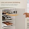HOMCOM Schuhschrank Schuhkommode mit 2 Türen, 6 Verstellbaren Ablagen, Soft-Close-Funktion (Schuhregal, 1-St, Schuhaufbewahrung) für 14 Paar Schuhe 55 x 35 x 108 cm, Weiß Bild 5