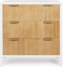 Kommode Leyar aus Paulowniaholz, skandinavisch modern, weiß natur, 3 Schubladen Bild 2