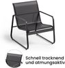 Bealife 3-teiliges Balkon-Set, 3-teiliges Bistro-Set aus Textilene-Stoff, 2 Sessel und 1 Tisch aus gehärtetem Glas, für Garten, Terrasse, Balkon Bild 4